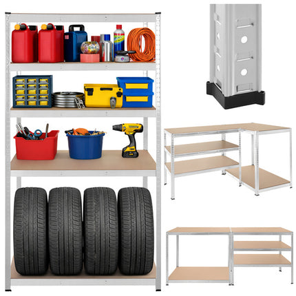 Bigstren Metalen Stellingkast - 180 x 100 x 60 cm - 5 Legborden - 1000 kg