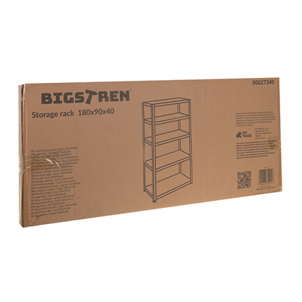 Bigstren Metalen Stellingkast - 180 x 90 x 40 cm - 5 Legborden - Zwart