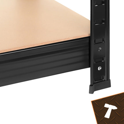 Bigstren Metalen Stellingkast - 180 x 90 x 40 cm - 5 Legborden - Zwart
