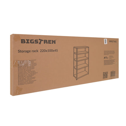 Bigstren Metalen Stellingkast - 150 x 75 x 30 cm - 4 Legborden - Zwart