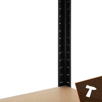 Bigstren Metalen Stellingkast - 150 x 75 x 30 cm - 4 Legborden - Zwart