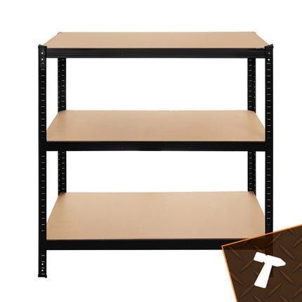 Bigstren Metalen Stellingkast - 150 x 75 x 30 cm - 4 Legborden - Zwart