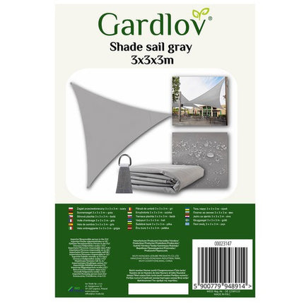 Gardlov Driehoek Schaduwdoek - 3 x 3 x 3 m - Grijs