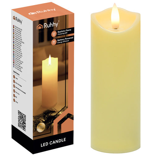 Ruhhy LED Grafkaars - 15 x 5 cm - Warm Wit - Vlammen-effect
