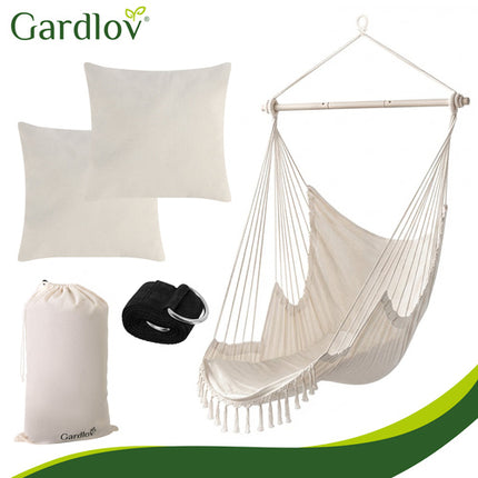 Gardlov Braziliaanse Hangstoel - 150 kg - Beige - Inclusief 2 Kussens