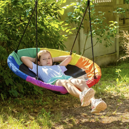 Rond Nest Schommel – Ø100 cm – Tot 160 kg – Regenboog Kleuren