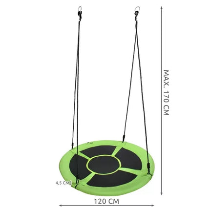 Malatec Ooievaarsnest Schommel - 120 cm - 150 kg - Groen/Zwart