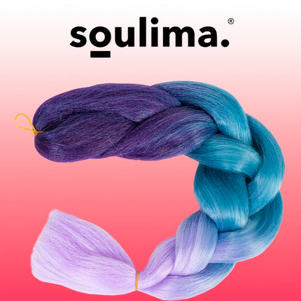 Soulima Ombre Vlechten - 60 cm - Blauw/Paars - Synthetisch Haar