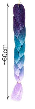Soulima Ombre Vlechten - 60 cm - Blauw/Paars - Synthetisch Haar