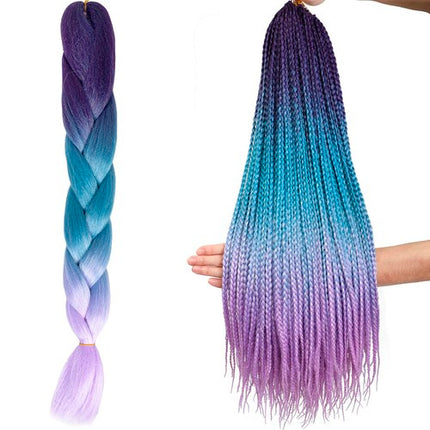 Soulima Ombre Vlechten - 60 cm - Blauw/Paars - Synthetisch Haar