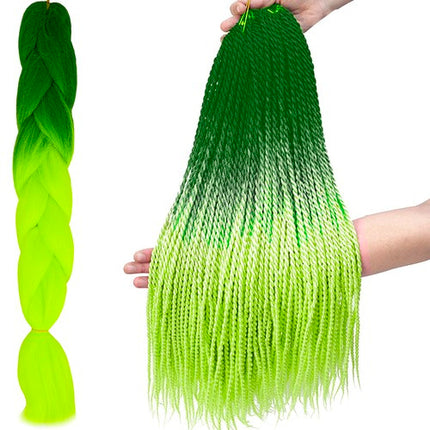 Soulima Ombre Vlechten - 60 cm - Neon Groen - Synthetisch Haar