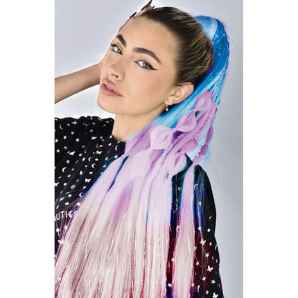 Soulima Ombre Vlecht - Navy Blauw/Paars/Roze met Glitter - 60 cm