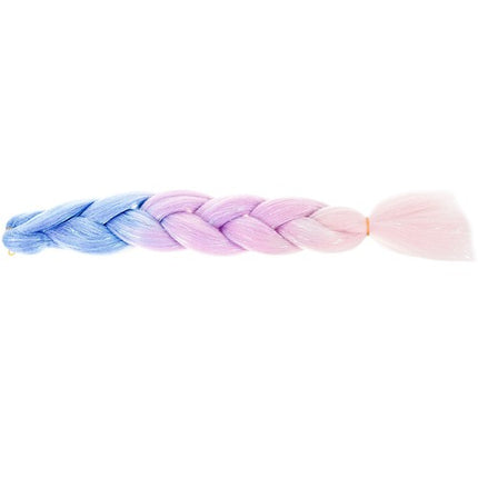 Soulima Ombre Vlecht - Navy Blauw/Paars/Roze met Glitter - 60 cm