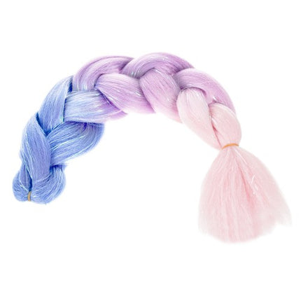 Soulima Ombre Vlecht - Navy Blauw/Paars/Roze met Glitter - 60 cm