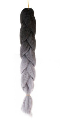 Soulima Ombre Vlechten - 60 cm - Zwart/Grijs - Synthetisch Haar