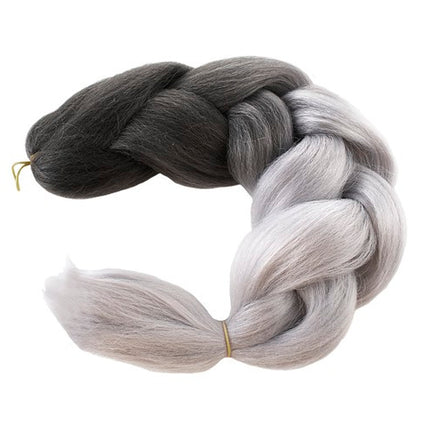Soulima Ombre Vlechten - 60 cm - Zwart/Grijs - Synthetisch Haar