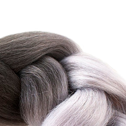 Soulima Ombre Vlechten - 60 cm - Zwart/Grijs - Synthetisch Haar