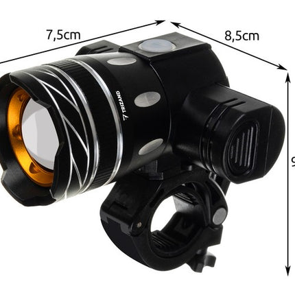 Trizand T6 LED Fietsverlichtingsset - 300lm - USB Oplaadbaar - Met Zoom