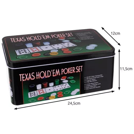 Malatec Texas Poker Set - 200 Chips - Inclusief Speelkleed en Box