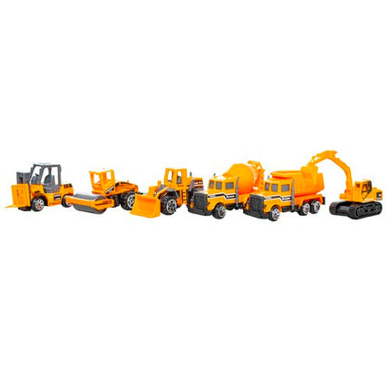 Kruzzel Transporttruck met 6 Bouwmachines - 36 cm - Opbergkoffer