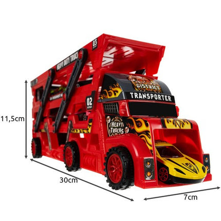 Kruzzel Auto Transporttruck - Inclusief 6 Sportauto's en Lanceerder