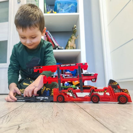 Kruzzel Auto Transporttruck - Inclusief 6 Sportauto's en Lanceerder