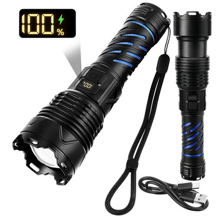 Trizand Tactische LED Zaklamp - 1500 lm - Oplaadbaar - Met Powerbank