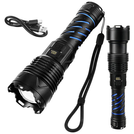 Trizand Tactische LED Zaklamp - 1500 lm - Oplaadbaar - Met Powerbank