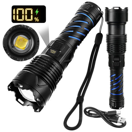 Trizand Tactische LED Zaklamp - 1500 lm - Oplaadbaar - Met Powerbank