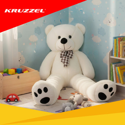 Kruzzel Grote Teddybeer - 146 cm - Ecru - XL Knuffel