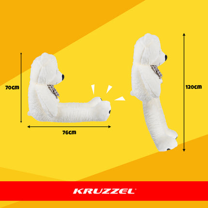 Kruzzel Grote Teddybeer - 146 cm - Ecru - XL Knuffel