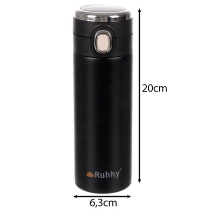Ruhhy Thermo Mug - 420 ml - Met LED Temperatuurdisplay - Zwart
