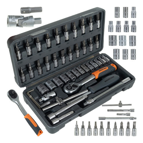 Bigstren Gereedschapsset - 46-delig - 1/4" Doppen & Bits - CrV-Staal