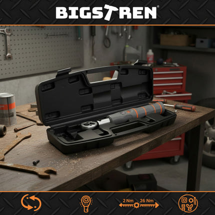Bigstren Momentsleutel 1/4" - 2-26 Nm - Precisie Gereedschap
