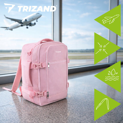 Trizand Reisrugzak 2-in-1 - 20L - Handbagage - 40 x 25 x 20 cm - Roze