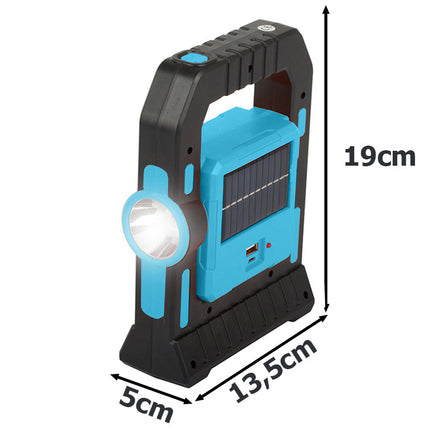 LED Solar Campinglamp 3-in-1 Met Powerbank - Blauw