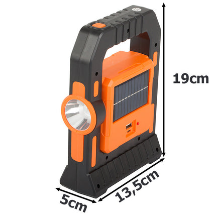 LED Solar Campinglamp 3-in-1 Met Powerbank - Oranje