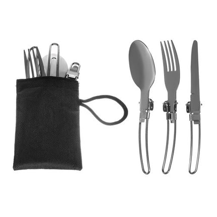 Trizand Kampeerservies Set - 18-delig - Voor 2 Personen - Anti-aanbak - Zwart/Groen