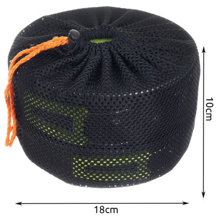 Trizand Kampeerservies Set - 18-delig - Voor 2 Personen - Anti-aanbak - Zwart/Groen