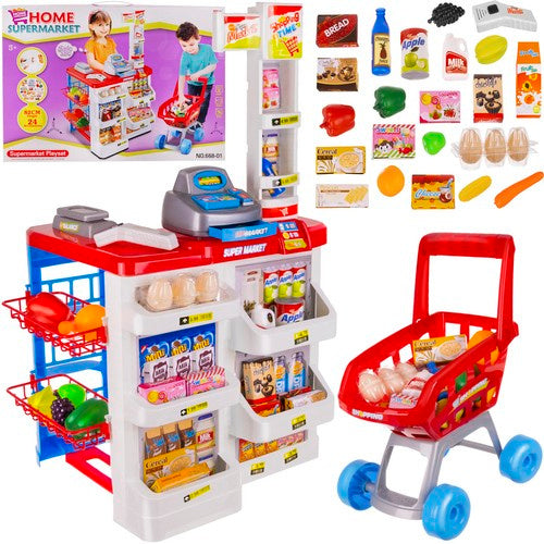 Iso Trade Supermarkt Speelset - Met Winkelwagentje en Accessoires