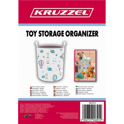 Kruzzel Speelgoedmand - 35 Liter - Waterafstotend - Grijs