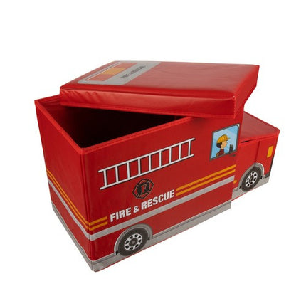 Kruzzel Speelgoedkist - Brandweerauto - 13L - Opvouwbaar - Rood