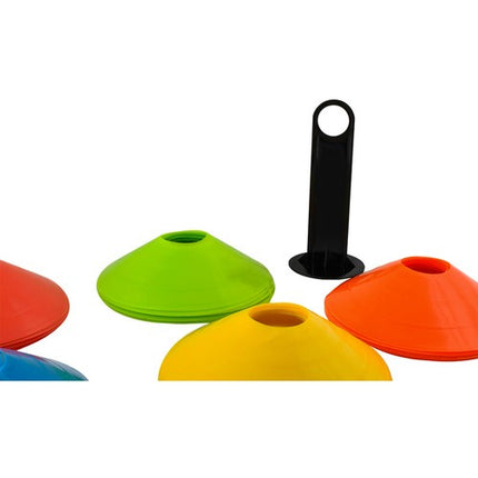 Trizand Trainingskegels Set - 50 Stuks - Met Stand en Tas - 5 Kleuren