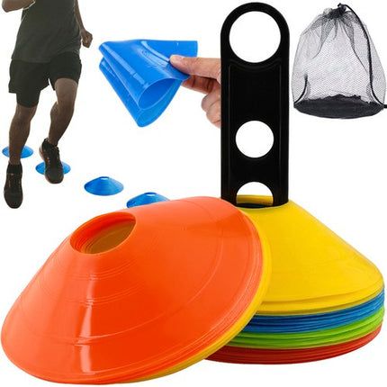 Trizand Trainingskegels Set - 50 Stuks - Met Stand en Tas - 5 Kleuren