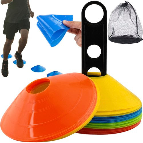 Trizand Trainingskegels Set - 50 Stuks - Met Stand en Tas - 5 Kleuren