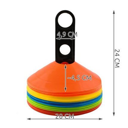 Trizand Trainingskegels Set - 50 Stuks - Met Stand en Tas - 5 Kleuren