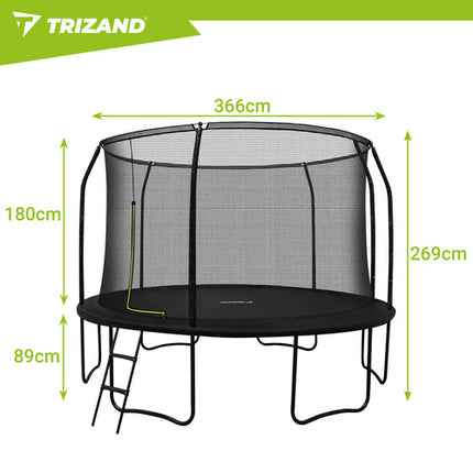 Trizand HQ Trampoline - 366 cm - Met Veiligheidsnet en Ladder