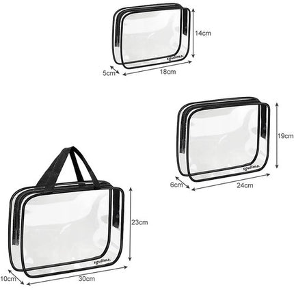 Soulima Transparante Cosmetische Tas - 3-in-1 Set - Waterdicht