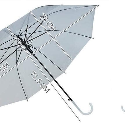 Malatec Transparante Paraplu - Automatisch - Wit - 93 cm