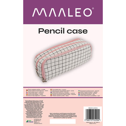 Maaleo Etui - 3 Vakken - Uitbreidbaar - Zwart-Wit Ruitpatroon